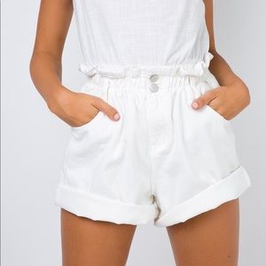 Shipwreck Paperbag white denim shorts